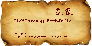 Diószeghy Borbála névjegykártya