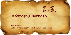 Diószeghy Borbála névjegykártya