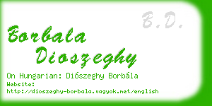 borbala dioszeghy business card