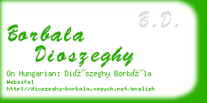 borbala dioszeghy business card